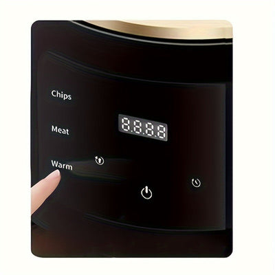 UAO 4,5" Electrodoméstico compacto de aire frito con pantalla digital, 900W de alta potencia, 2--1 Electrodoméstico de aire frito y sartén, Diseño negro fácil de limpiar para cocinas pequeñas, Comida frita saludable, Preparación de comidas rápidas, Elect