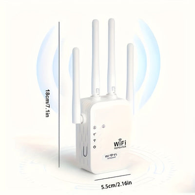 Extensor WIFI6, Amplificador de Señal WIFI, Soporte para Puerto Ethernet, 4 Antenas de Alto Rendimiento, Cobertura de 360° hasta 9000 pies cuadrados, con Puerto Ethernet, Velocidad Inalámbrica de Hasta 300Mbps y Conexión Estable por Cable. Función de Rel