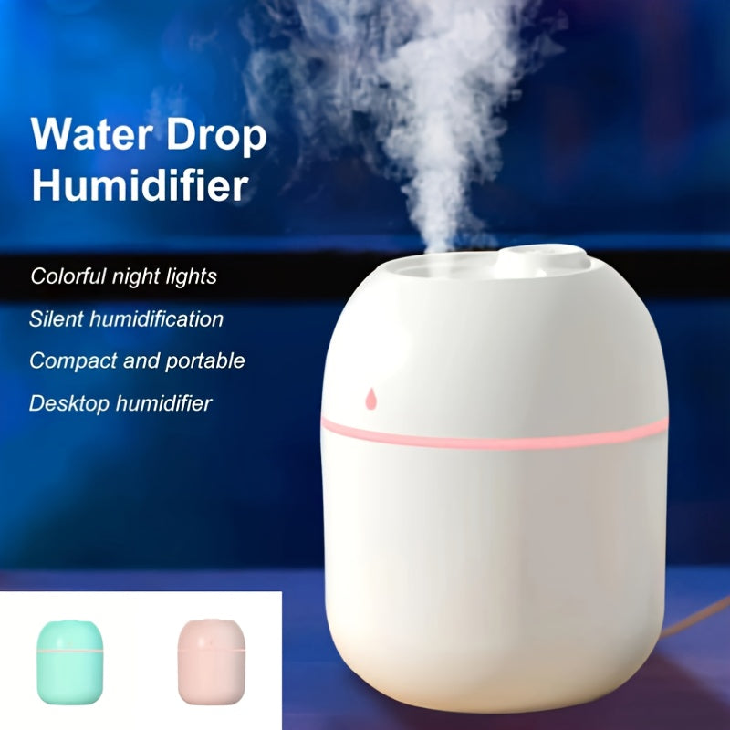Humidificador portátil USB de 220 ml - Silencioso, adecuado para coche, oficina, dormitorio y dormitorio | Mejora el estado de ánimo y hidrata ligeramente beige | Funciona con USB, fácil de usar y compatible con múltiples habitaciones | Elección perfecta