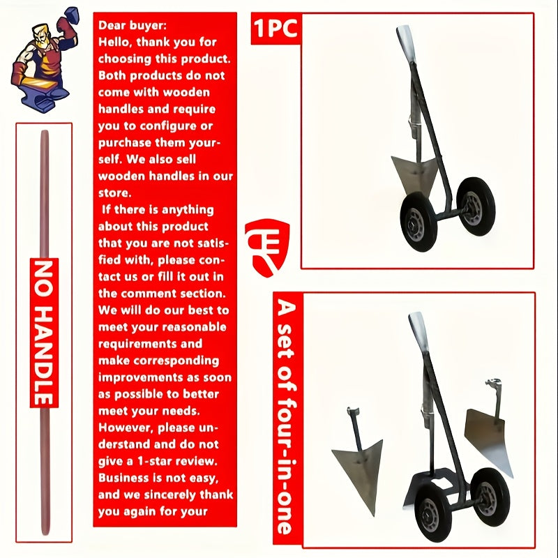 Herramienta de Jardinería 3 en 1 para Todas las Estaciones (Arado, Deshierbe y Aflojamiento) - Diseño Ergonómico con Ruedas Anticorrosivas para Pequeñas Granjas/Céspedes/Jardines - Regalo Perfecto para el Día del Padre/Cumpleaños (20), Accesorios de Jard