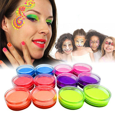 Pinta Caritas Color Neón X12 Maquillaje Halloween Pintura Fiestas PC02-JJS