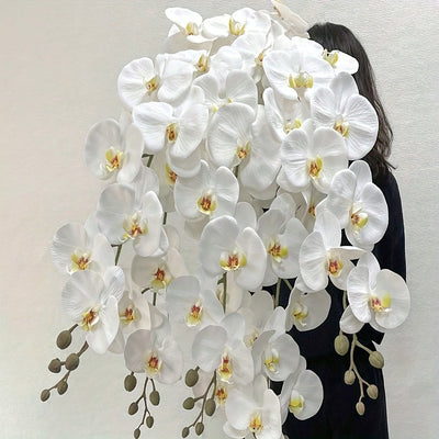 Conjunto Elegante de 6 Guirnaldas de Orquídeas Artificiales - Orquídeas Mariposa para Decoración del Hogar y Bodas, Regalo Perfecto para San Valentín, Día de la Madre, Navidad y Año Nuevo, Flor de Lan, Decoración de Patio