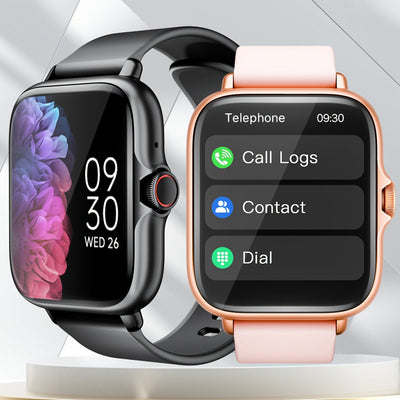 Reloj inteligente deportivo, pantalla táctil completa de 4,65 pulgadas con mensajes, respuesta y llamadas, monitoreo del sueño, pedometría deportiva, alertas de información, para for iphone y teléfonos Android, pulseras inteligentes y relojes de fitness