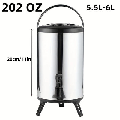 Cubeta multiusos para hielo, cubeta para agua al aire libre, cubeta térmica, cubeta para té de leche, gran capacidad, diseño de tapa multicapa, conserva el calor por más de 12 horas