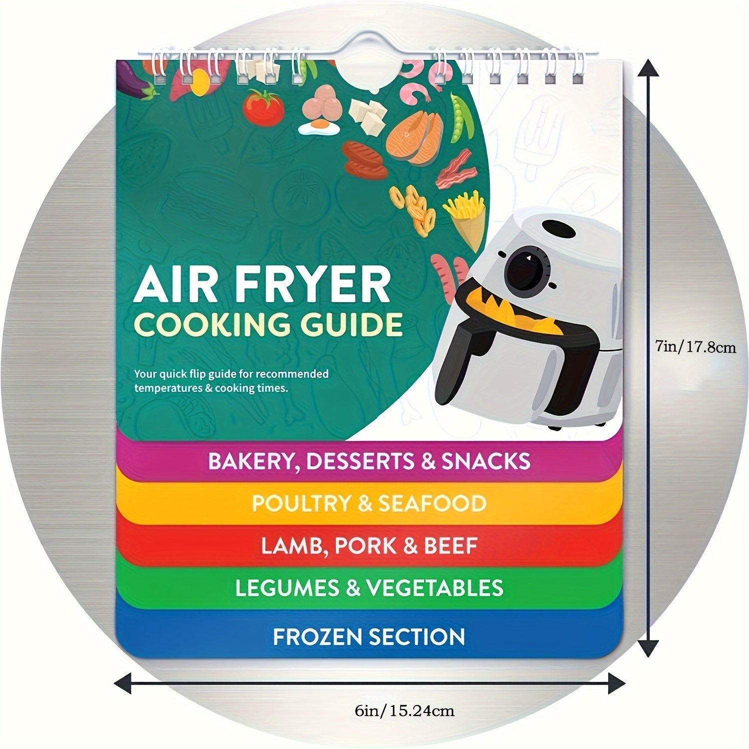 Guía de Cocina para Freidora de Aire - Hoja de Referencia Rápida Definitiva para Alimentos Populares, Configuraciones de Temperatura y Tiempo, Accesorio Esencial para la Freidora de Aire!