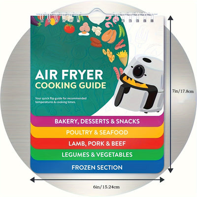Guía de Cocina para Freidora de Aire - Hoja de Referencia Rápida Definitiva para Alimentos Populares, Configuraciones de Temperatura y Tiempo, Accesorio Esencial para la Freidora de Aire!