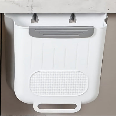 Organizador de basura de cocina plegable de plástico - Bote de basura para colgar en pared o puerta de gabinete con diseño perforado para drenaje fácil, solución de almacenamiento que ahorra espacio, función Easyhang, organizadores y almacenamiento para