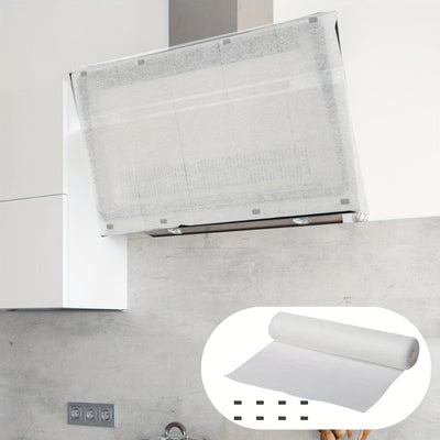 1 Rollo (10m/33ft) - Papel Filtrante de Grasa y Humo Resistente para Extractores de Cocina, Horno, Calderas, Maquinaria Industrial - Antigrasa, Fácil Limpieza, Impermeable - Compatible con Uso Residencial/Comercial, Mejora del Rendimiento del Motor, Dise