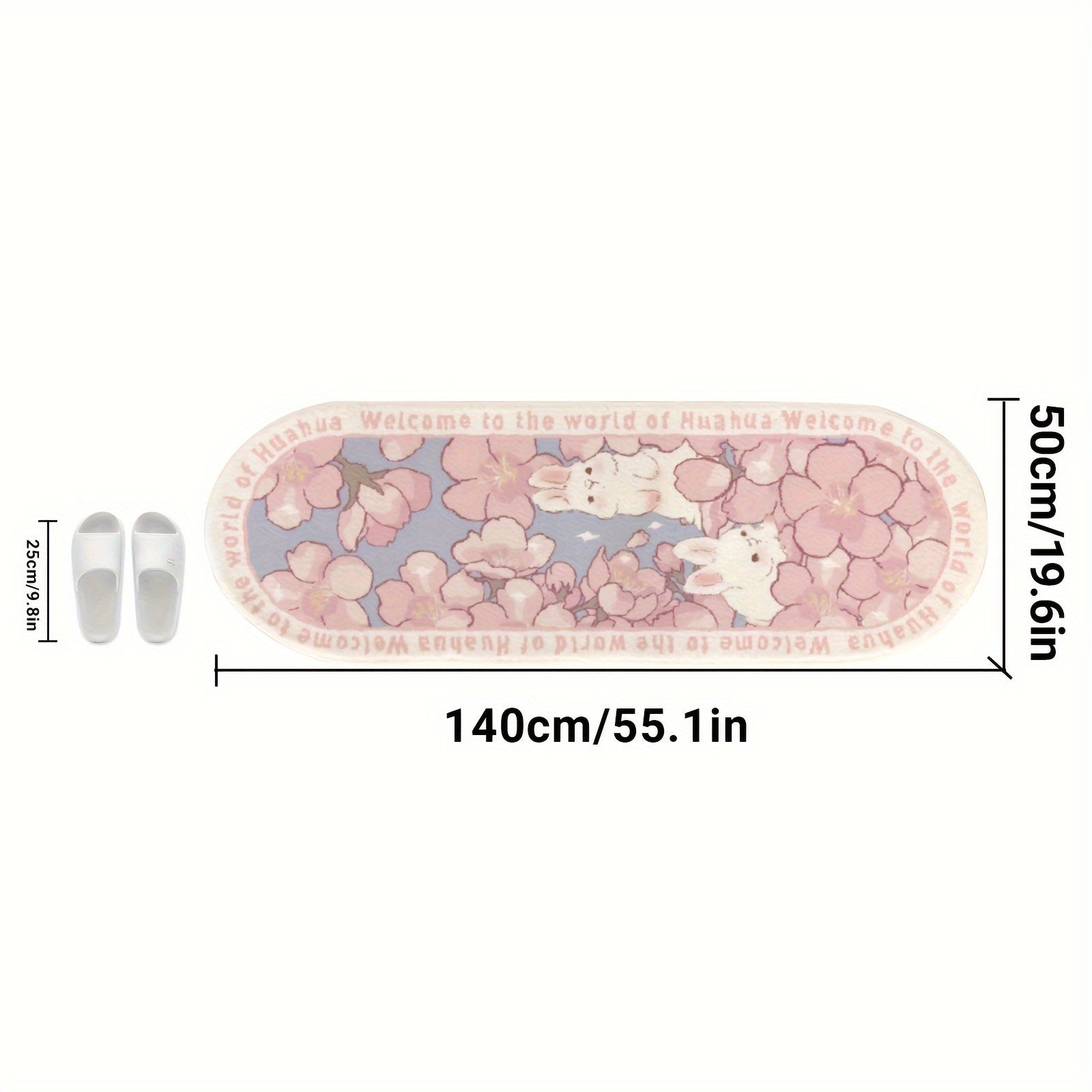Alfombra de área ovalada rosa para conejo con diseño floral - Alfombra suave y antideslizante para dormitorio, alfombra decorativa para sala de estar y sofá - Decoración del hogar de estilo granja, suministros de arte interior estéticos - Ideal para el D