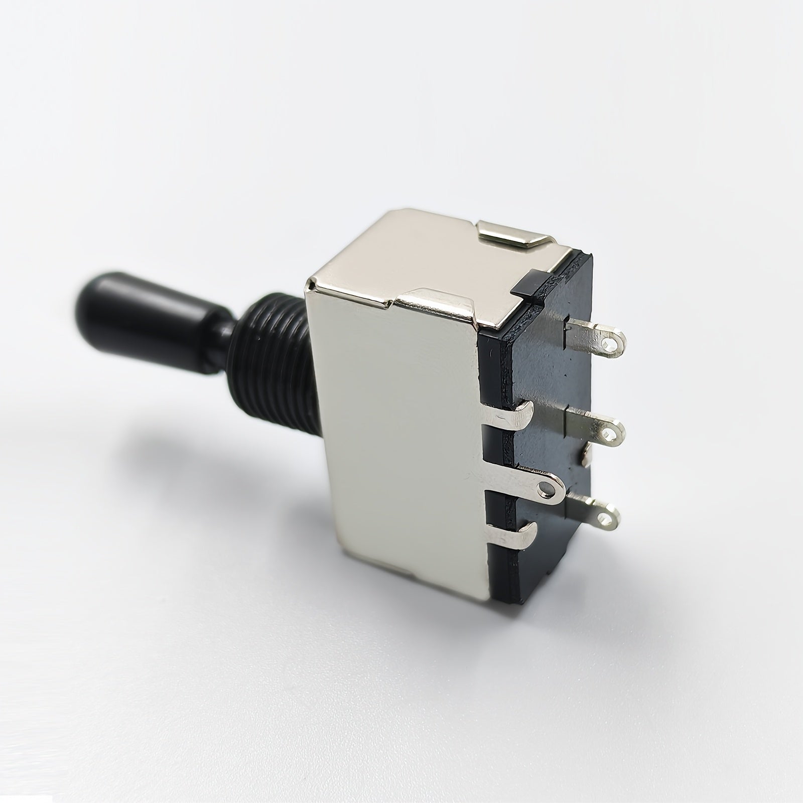 Interruptor de 3 vías para control de tono de guitarra, selector de 3 vías con carcasa metálica, conmutador de palanca metálica con 3 tapas de perilla (negro/blanco/crema), compatible con interruptores de guitarra eléctrica LP, disponible en tres colores