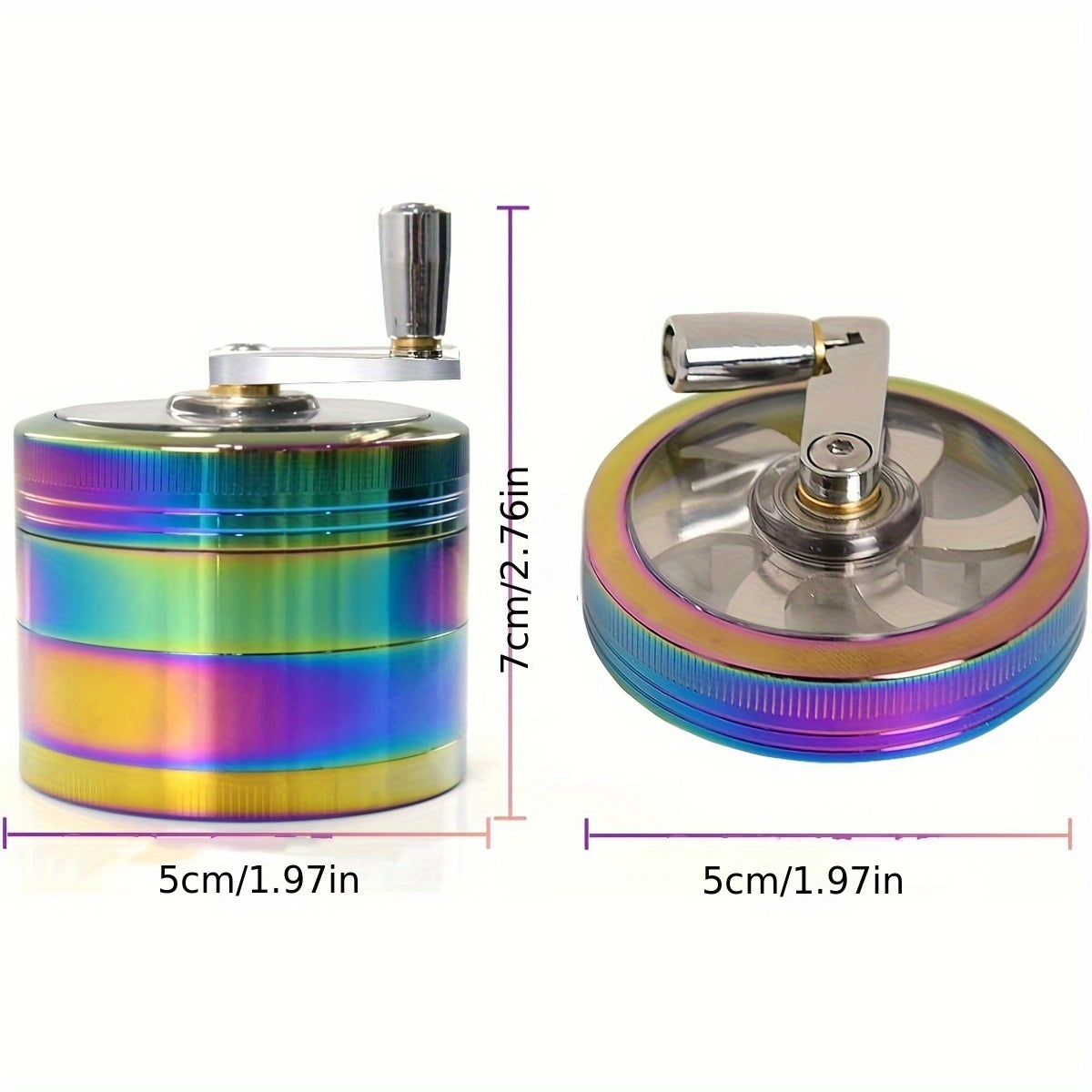 Molino de especias manualmente diseñado con un mango colorido - un accesorio de cocina portátil.