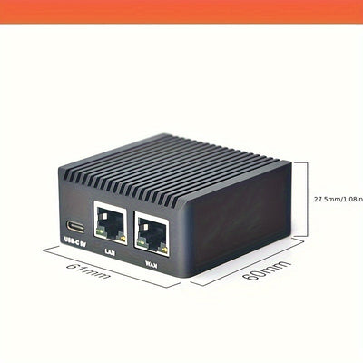 Carcasa de metal oficial de Nanopi R2S: Sistema OpenWrt RK3328 Mini Router con dos puertos Gigabit, Ethernet de 1 Gb, almacenamiento amplio