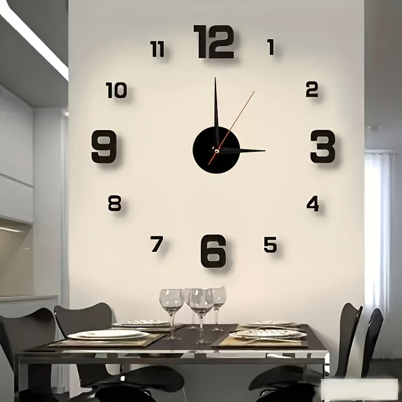 Reloj de pared digital con iluminación en la oscuridad, diseño minimalista y creativo - Reloj de pared colgante silencioso para bricolaje europeo, sin taladrar, para el hogar, la oficina, el estudio y el salón, blanco y verde, decoración de pared moderna