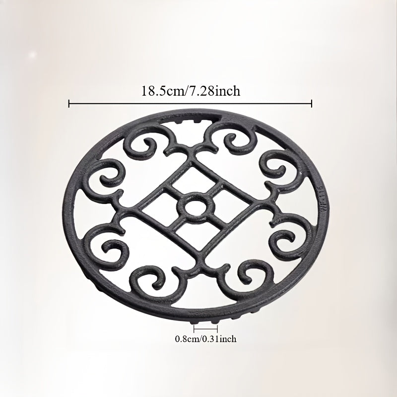 Soporte de Hierro Fundido Negro de Alta Durabilidad para Quemadores - Apto para Estufas de Gas y Sartenes Wok, Diseño de Patrón Decorativo, Accesorio Ideal para Utensilios de Cocina, Estabilidad de Utensilios de Cocina|Soporte para Sartén Wok|Construcció