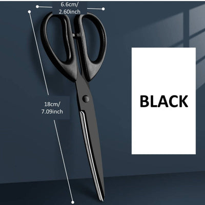 1 pieza de tijeras con hoja de acero inoxidable negro - Cortadora de papel portátil, no adhesiva, para uso en la oficina, en casa y en artesanías, ideal para cortar encaje, cortinas y artesanías de papel, tijeras de artesanía | Tijeras negras elegantes |