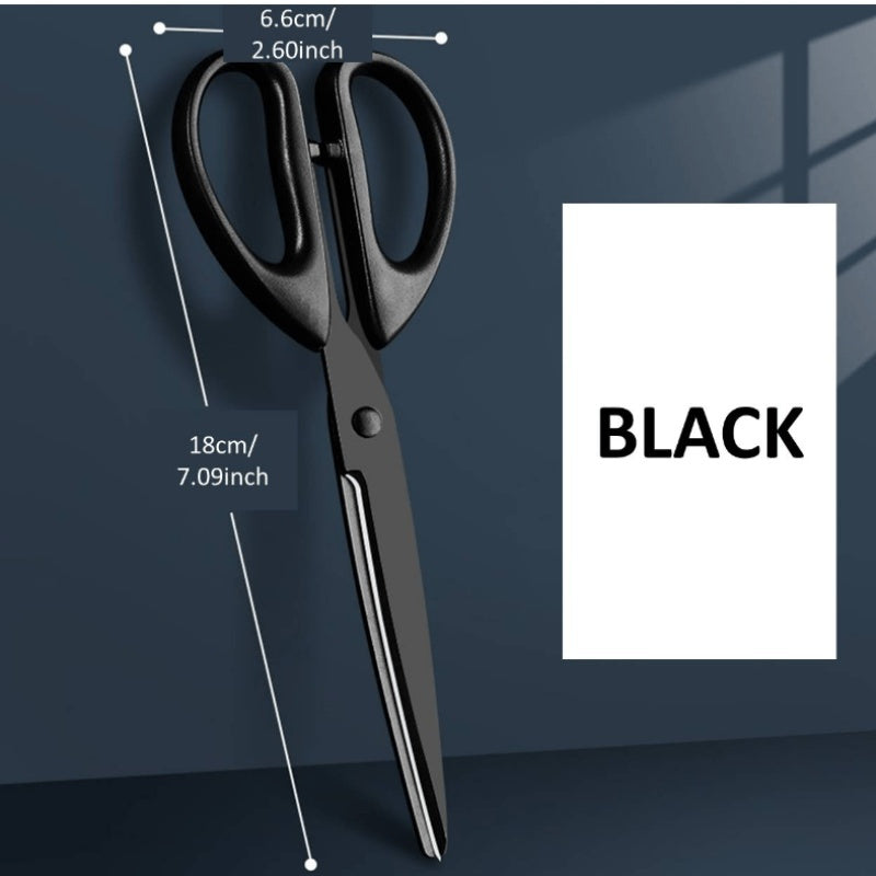 1 pieza de tijeras con hoja de acero inoxidable negro - Cortadora de papel portátil, no adhesiva, para uso en la oficina, en casa y en artesanías, ideal para cortar encaje, cortinas y artesanías de papel, tijeras de artesanía | Tijeras negras elegantes |