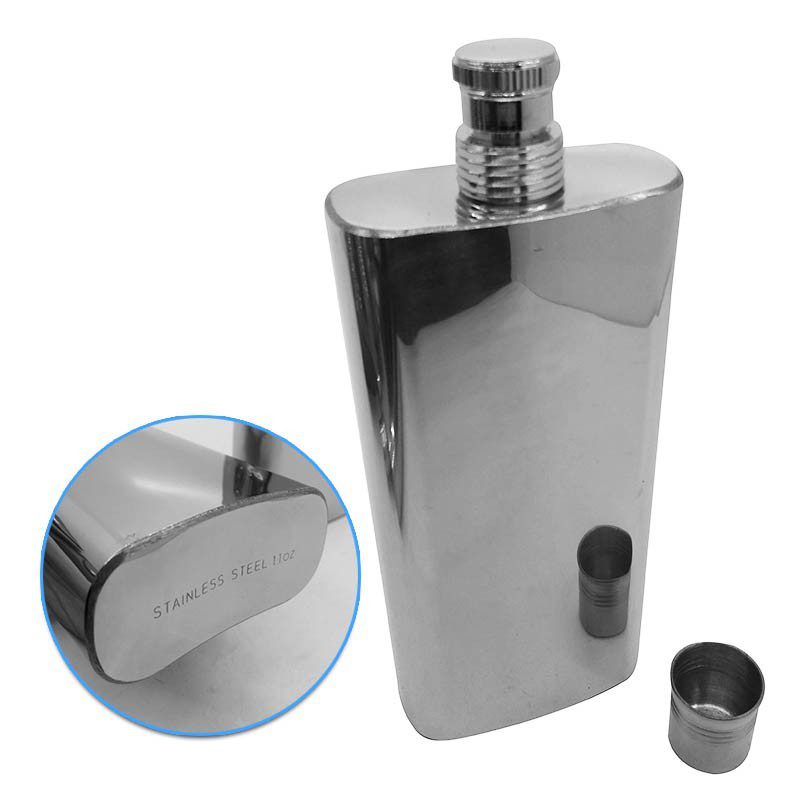 Licorera Whiskera Doble Acero Inoxidable 22 Oz + Estuche AE-405