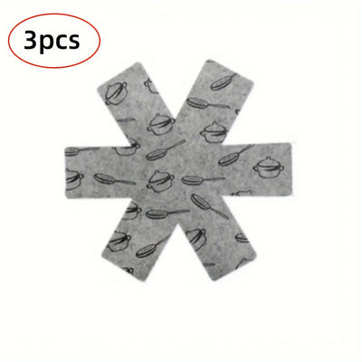 Juego de 3 protectores de sartenes de nailon - Separadores de utensilios de cocina, divisores de ollas y sartenes resistentes a los arañazos, almohadillas antideslizantes sin carga para almacenamiento de cocina