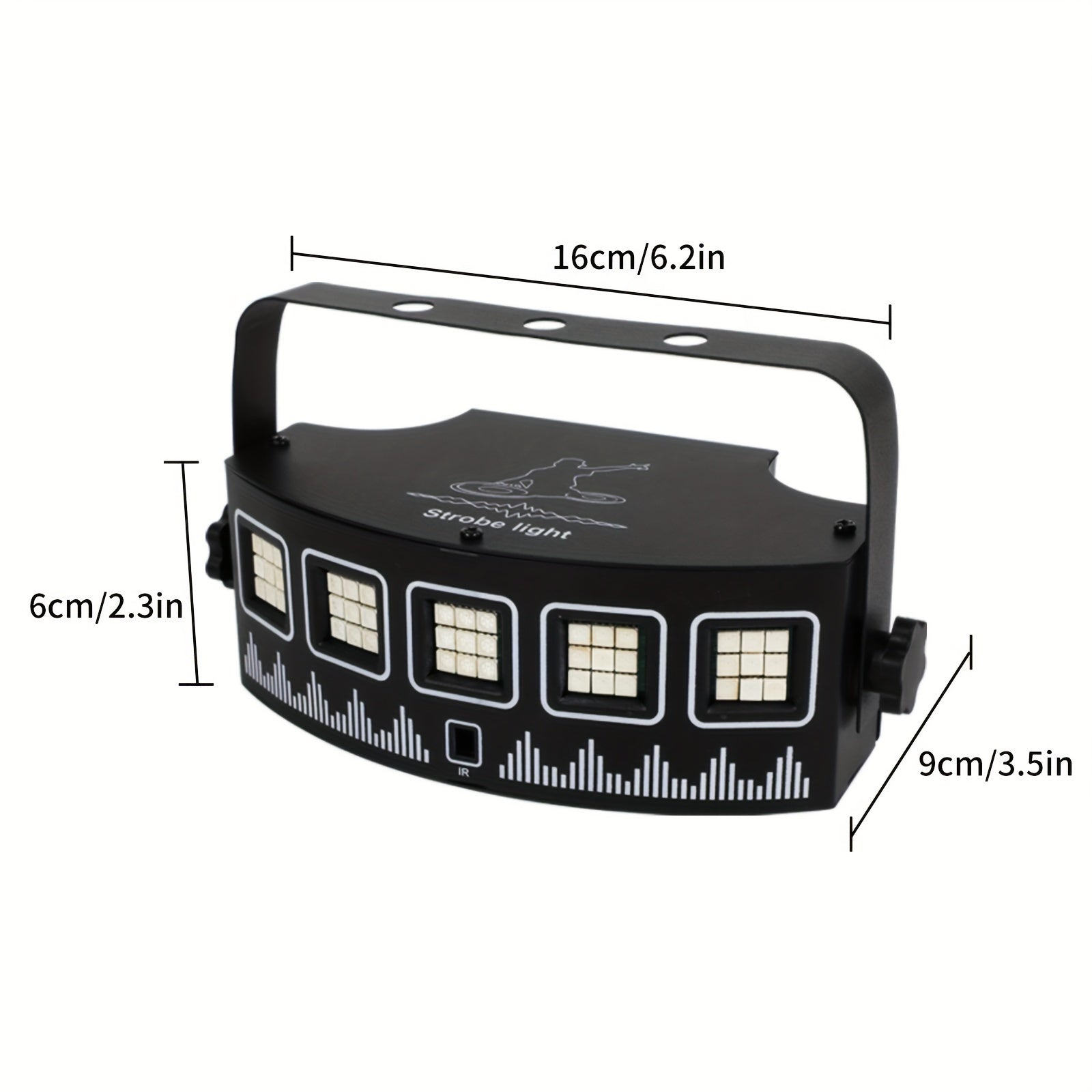 Luz de estroboscopio LED YSH, iluminación de fiesta DJ RGB con control remoto, alimentada por USB, colores ajustables, sonido portátil creativo para escenario, club, boda, actuación, decoración para el hogar, bar, batería de botón no recargable, con func