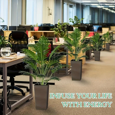 1pc Palma Monstera Artificial, 81.9cm de alto, Foliaje verde falso, decoración de plástico autosoportada para interior y exterior, no necesita electricidad, sin plumas, para hogar, jardín, oficina, tema de playa, exhibición de temporada en mesa, | Constr