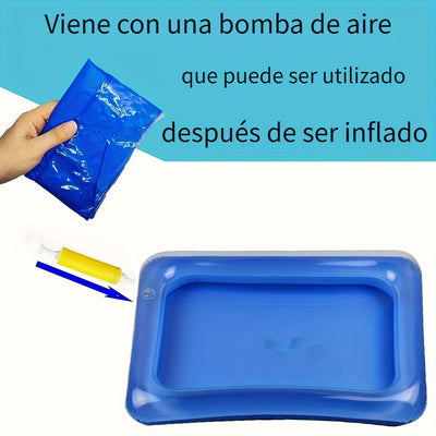 1/2pcs Baño de pies inflable cuadrado, baño de pies portátil, escalera de entrada de piscina para baño de pies, kit de limpieza de piscina y pedicura