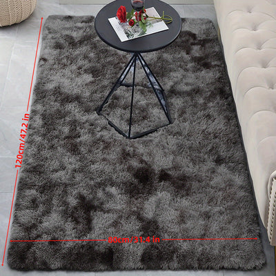1pc Alfombra de Área Shaggy de Lujo - Suave, Antideslizante, Lavable, Decoración para el Hogar para Dormitorio y Sala de Estar, Negro Gris, Diseño Acogedor e Invitador con Detalles de Animales de Peluche