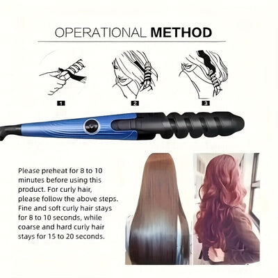 1 rizador de pelo, tenacillas para rizos en espiral, ruleros para ondas, rizos grandes y permanentes, crea rizos, ondas y lazos en tu cabello
