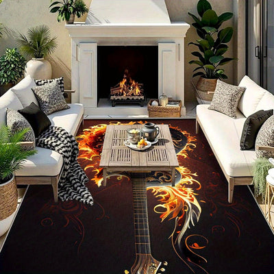 Alfombra de Camping Exterior Estampada Velvet 853g/m² - Lujosa, Antideslizante en Crema Francesa para Espacios de Ocio y Lujo | Diseño Geométrico Moderno Abstracto, Gruesa y Lavable a Máquina | Ideal para Decoración de Jardín y Acampadas