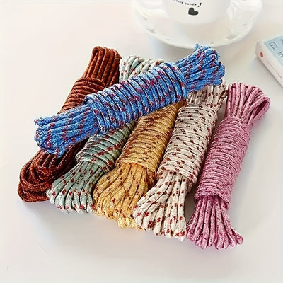Cuerda para ropa resistente de nailon - 5.0 metros/10.0 metros multiusos, a prueba de viento y antideslizante para secado en balcón exterior, color aleatorio, cuerdas para tender