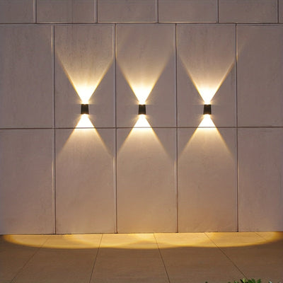 Luz solar LED, lámpara de pared para exteriores, luz de control ascendente y descendente para vallas, jardines, calles, balcones, patios, garajes, decoración de pasillos