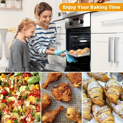 2 piezas de Cesta para Freidora de Aire de Acero Inoxidable, Rejilla Refrescadora 32.51cm x 24.38cm, Placa Metálica para Parrillada BBQ, Suministros y Accesorios de Cocina