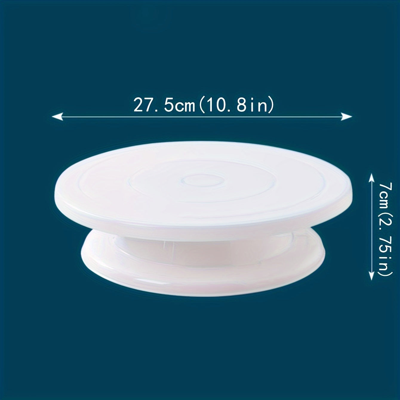 1pc SHAON Tornamesa de plástico para tartas con base blanca - Ideal para glasear, decorar y pintar tartas - Perfecto para hornear en casa y uso profesional, Esenciales para hornear | Soporte decorativo para tartas | Base duradera para tartas, Suministros