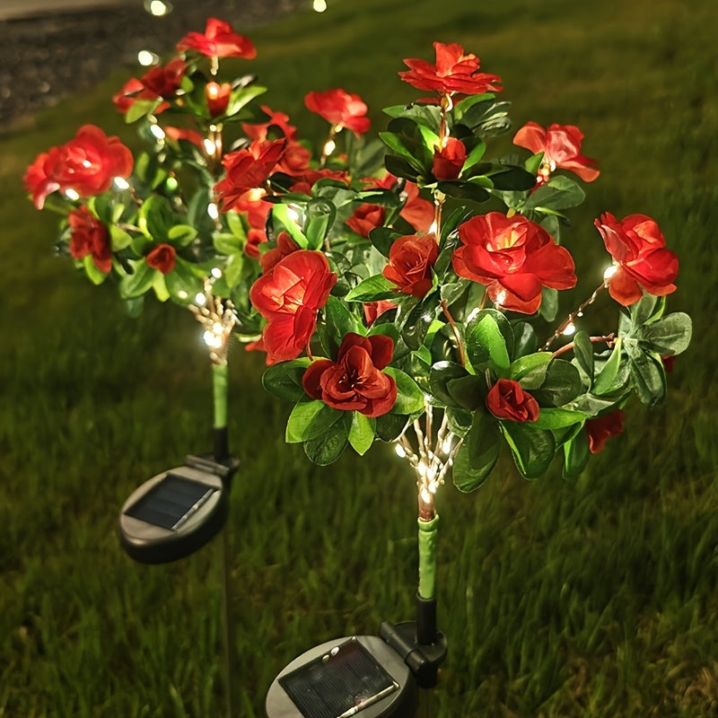 1pc Lámpara Solar de Rododendro, Luz Festiva de Color Cálido para Jardín, Decoración LED Solar para Patio y Exteriores, Regalo de Jardinería para Mujeres o Madres