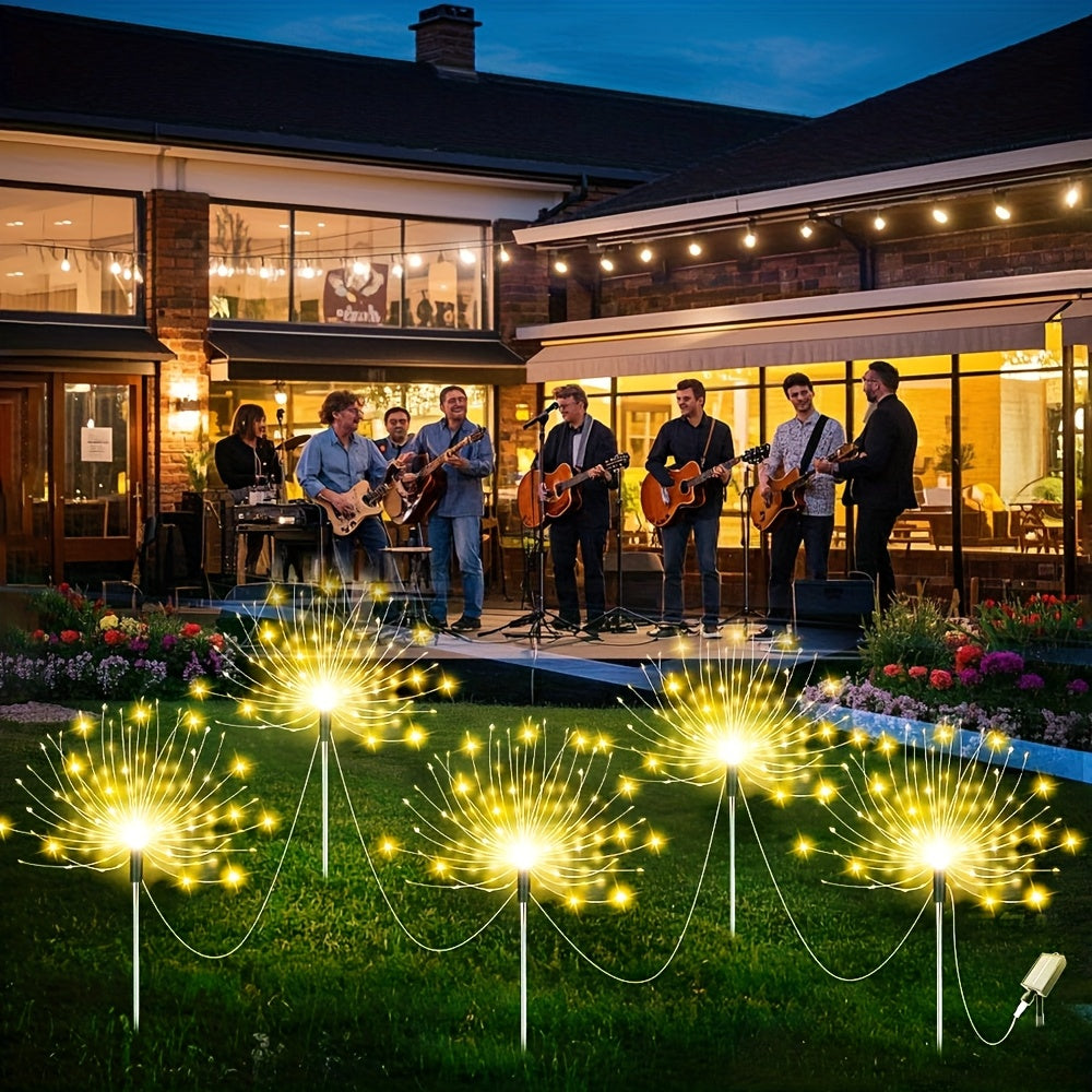 5 luces solares LED Starburst, 8 modos, IP44, 300/400 LEDs, multicolor para jardín al aire libre, escenario, bodas y decoraciones de fiestas, luces solares para jardín, luces para decoración