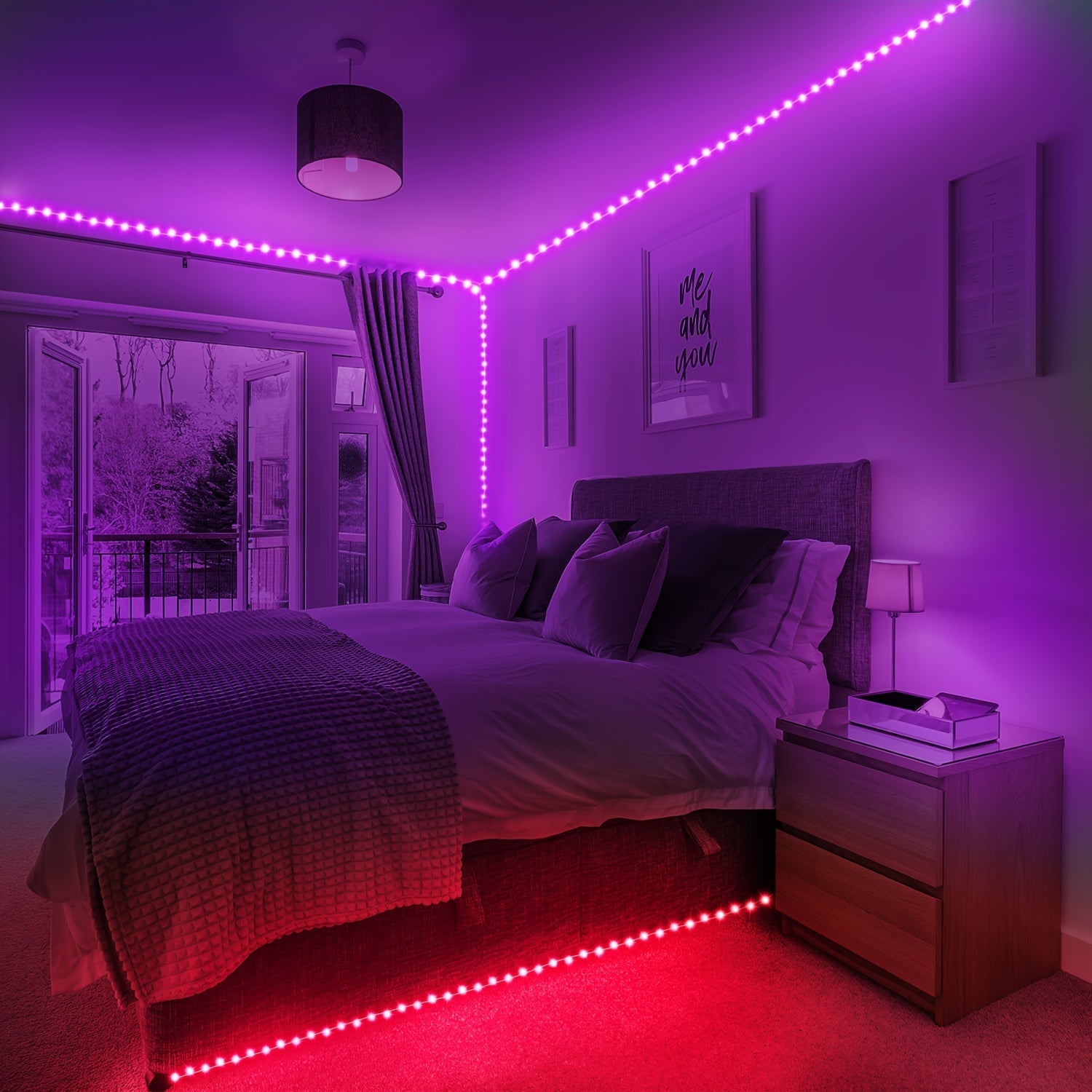 [Luces LED Inteligentes con Control APP] Tira de Luces LED de 16ft-100ft con Control por APP Inteligente - Luces de Tira Cambio de Color con Sincronización Musical, Control Remoto y Temporizador para Decoración de Dormitorio y Fiesta en Casa
