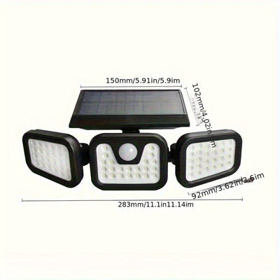 Luces solares LED para pared con sensores de movimiento, luces exteriores y de jardín con 3 modos de iluminación y baterías incluidas