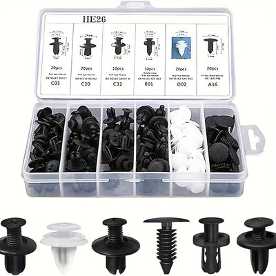 50pcs Remaches de Plástico Negros para Coches - Agujero de 8mm, Clips de Expansión para Molduras de Puertas y Retención de Paneles