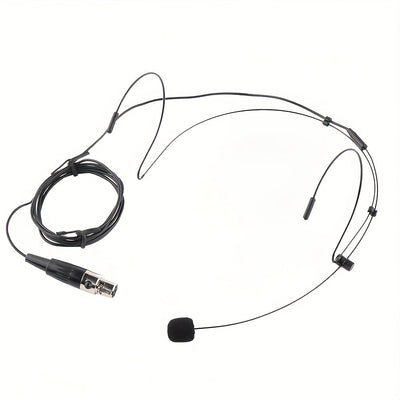 Micrófono de condensador profesional XLR con diadema sobre la oreja, diseño flexible con cable y cubierta de espuma negra, manos libres, ideal para conferencias, presentaciones en vivo, podcasts y enseñanza, equipo de grabación, audio manos libres, cable