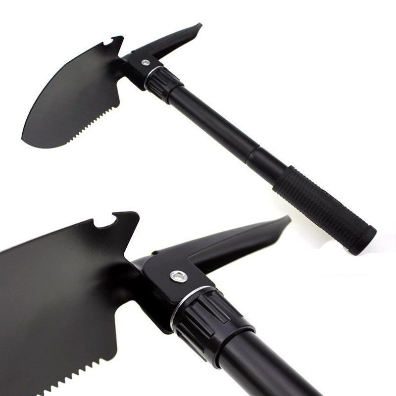Pala Táctica Plegable Supervivencia Camping 3 En 1 Multiusos + Estuche Nylon RF 268