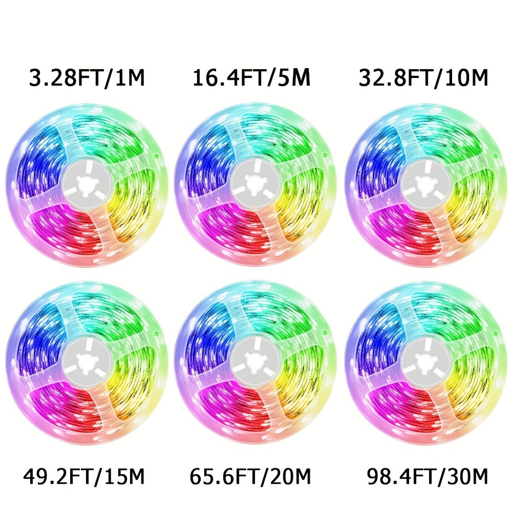 1pc Tira de Luz LED - USB RGB 5050 Tira de Color, Brillo Ajustable, Rojo, Material de Cobre, con Atenuador, Instalación de Escritorio, para Hogar, Dormitorio, Fiesta de Temporada, Decoraciones Festivas, No Requiere Batería, Alimentación por Cable, Perfec