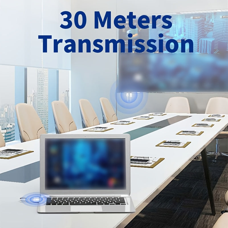 Transmisor y receptor inalámbricos de 30 metros con decodificación 4K, salida 1080P a 60Hz, 8 transmisores a 1 receptor, kit de extensión de video y audio inalámbrico 5G, adaptador de TV Stick, cable de exhibición para cámara, portátil, escritorio, PC, T