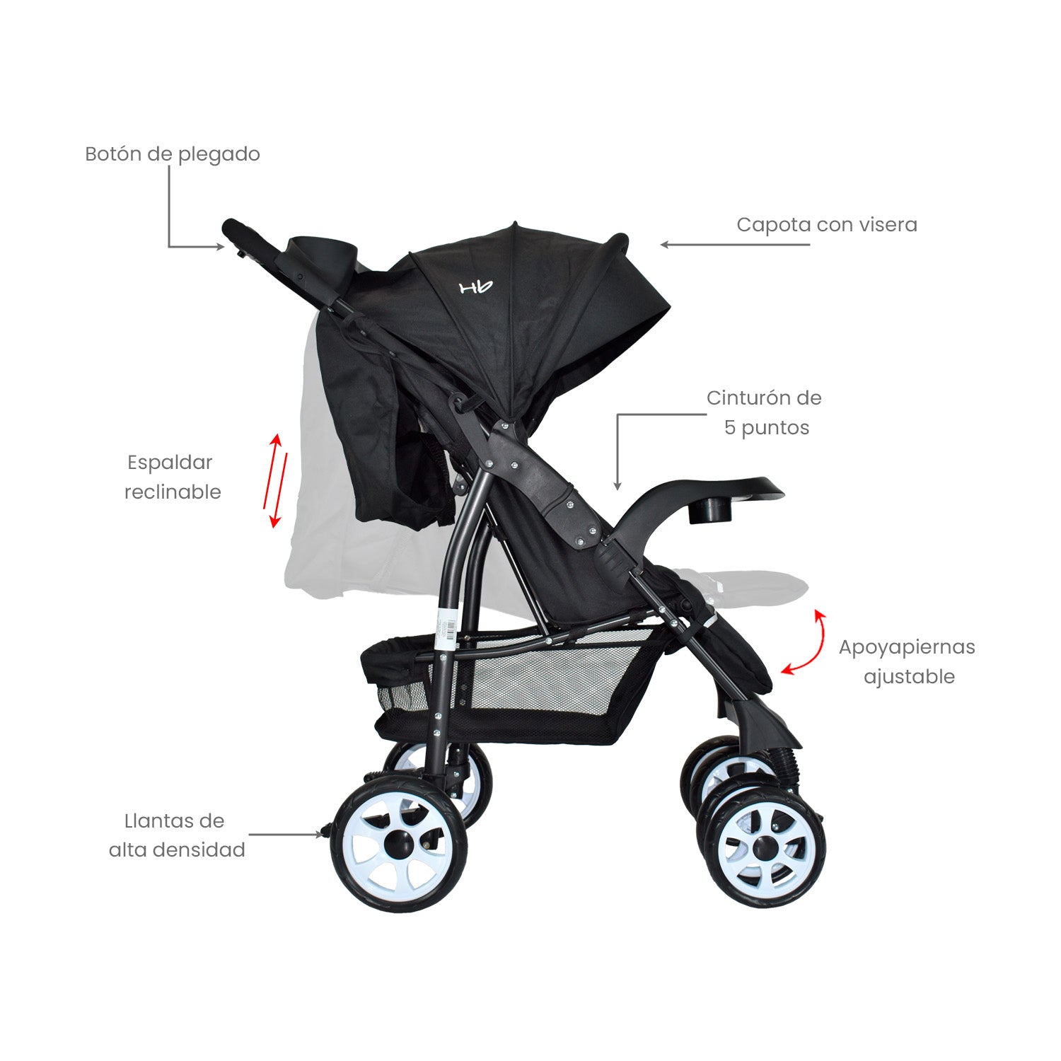 COCHE ESTANDAR  KLAUS HAPPY BABY - NEGRO