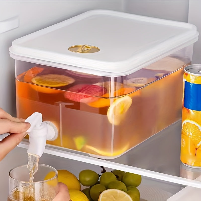 Cubo de agua fría de 5 litros para refrigerador, tanque de almacenamiento de agua, dispensador de agua, tetera para bebidas, jugo de verano, recipiente de té perfumado con grifo.