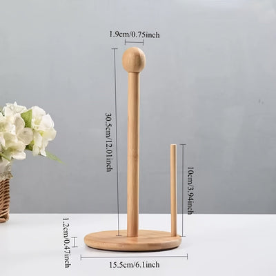 Elegante soporte de papel de cocina de madera con diseño de zanahoria y perro - Estante vertical rústico para cocina, sala de estar, dormitorio | Accesorio de encimera fácil de ensamblar, organizador de cocina | Diseño juguetón | OODLANDERS