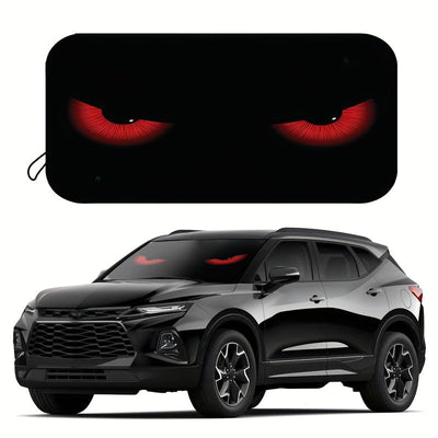 Visera Plegable para Parabrisas con Bloqueo de Rayos UV y Protección Solar Roja - Mantiene el Vehículo Fresco en Conducciones Playa y Litoral, Adecuada para Coches, SUVs, Sedanes, Camiones - Accesorio Elegante para Interiores Automotrices, Cierre Fácil d