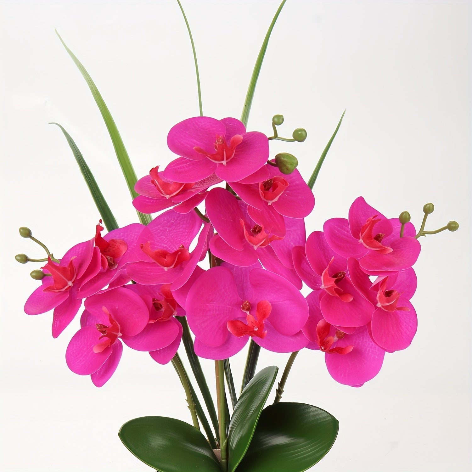 1pc Planta De Flor Artificial Orquídea, Falsa Orquídea Con Maceta Plateada En Forma De Bola Redonda, Planta Falsa Para Decoración De Mesa De Baño, Sala De Estar, Oficina, Cocina, Decoración De Mesa De Hogar De Primavera Y Año Nuevo