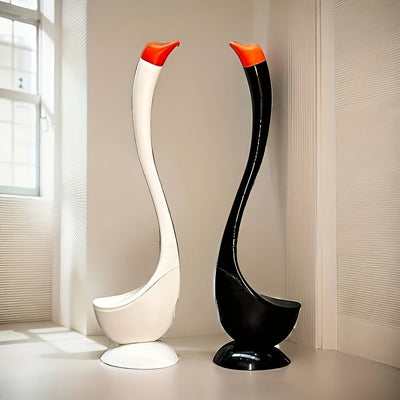Escobilla para inodoro de cisne de 2 colores, herramienta de limpieza de baño de plástico, limpieza de 360° con cerdas anguladas, cepillo de baño reutilizable para una limpieza eficiente en casa y oficina, conjunto de escobilla y soporte
