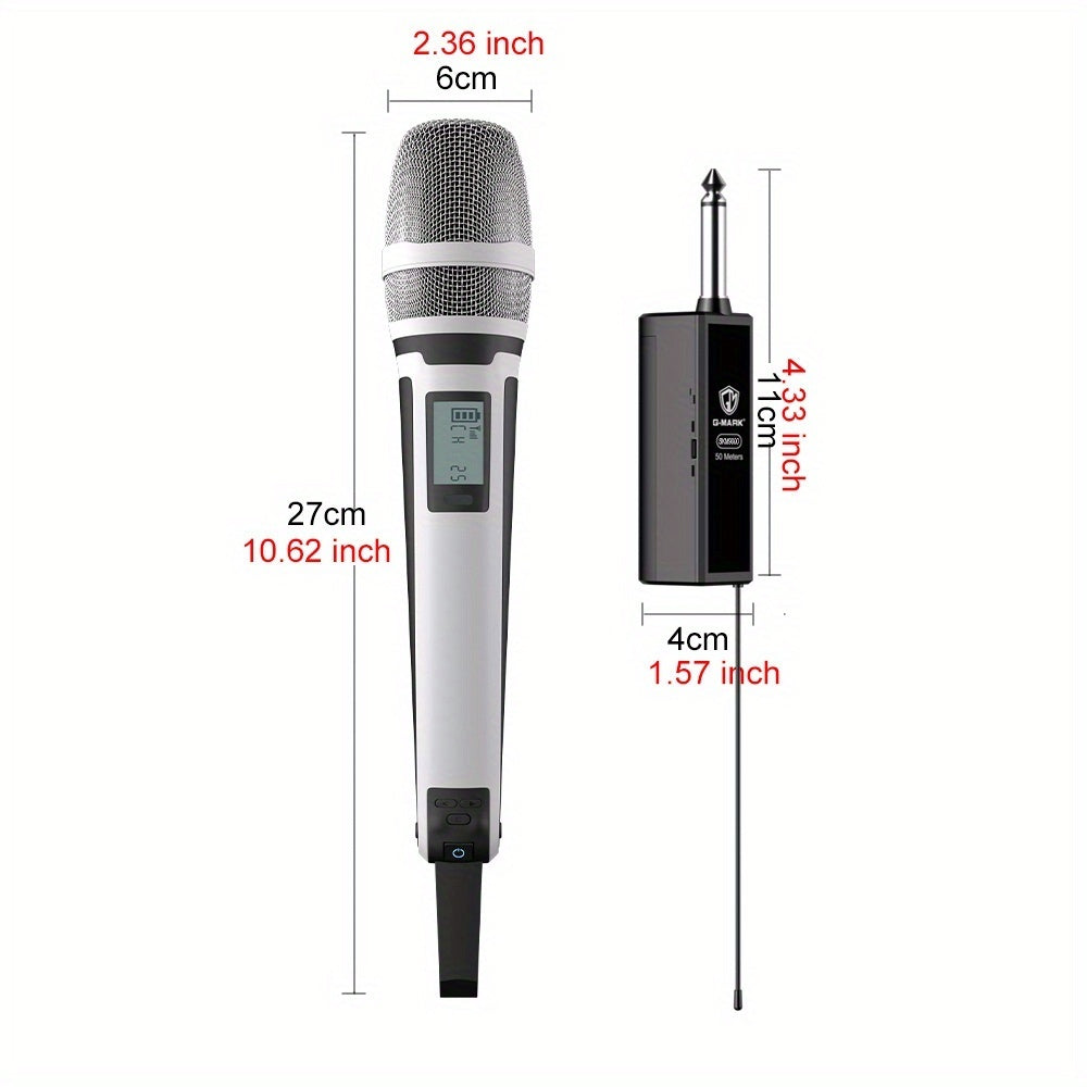 Microfono sin varillas G-MARK SKM9000 Profesional UHF con Frecuencia Ajustable y Carcasa Metálica para Eventos, Enseñanza y Bodas