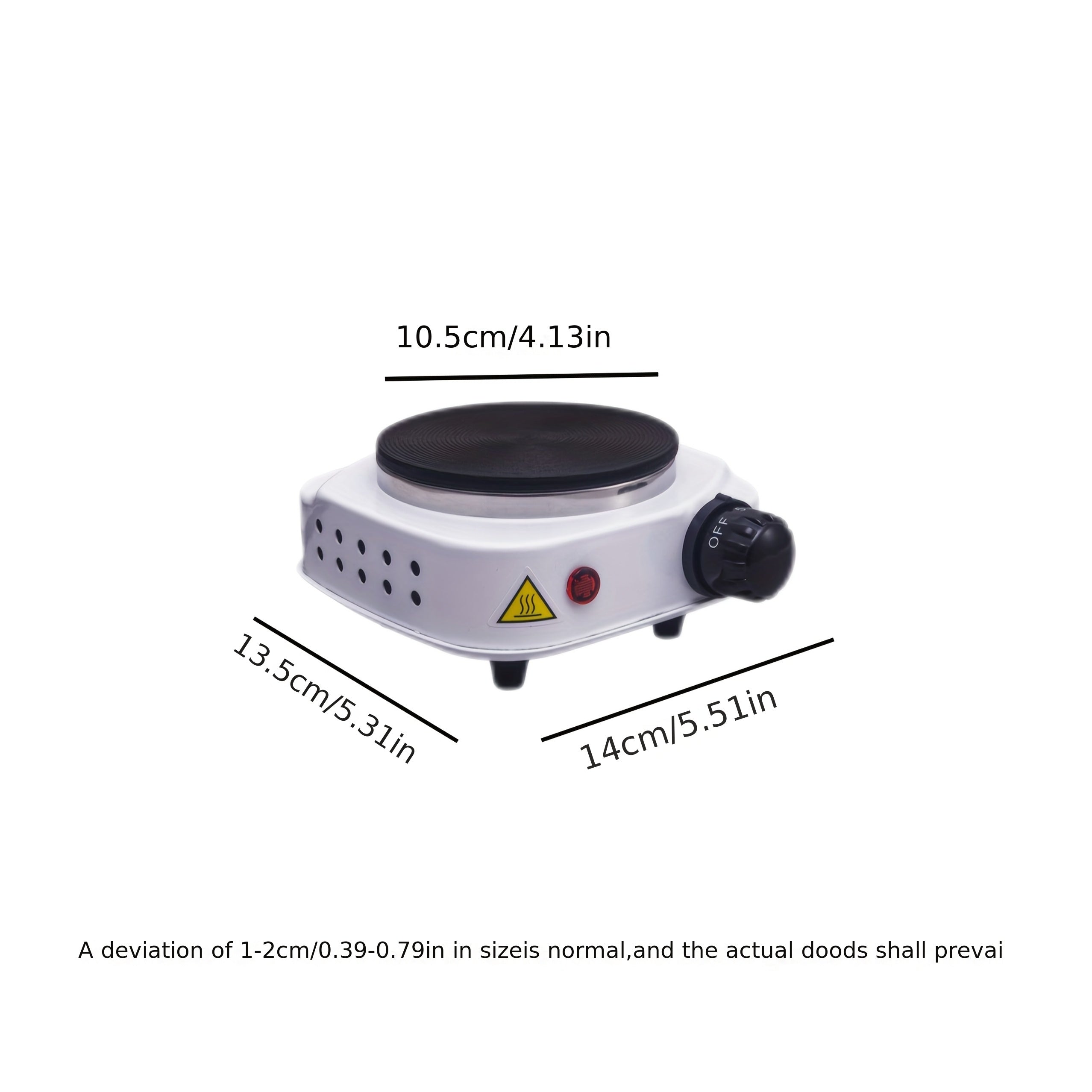 Estufa Eléctrica Versátil de 110V con Placa de Hierro Fundido - Perfecta para Teteras, Cafeteras y Mochas, Control de Calor de 5 Niveles, Distribución Uniforme del Calor, Diseño Portátil, Blanco y Gris, Enchufe Estadounidense
