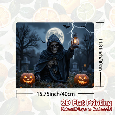 1pc Protector de Estufa para Halloween - Esqueleto con Capucha, Calabazas de Jack-O'-Lanterns, Cocina a Gas/Inducción, Lavadora, Secadora - Resistente a Arañazos y Calor - Cubierta Fácil de Limpiar para Decoración de Halloween - Apto también para Estufas